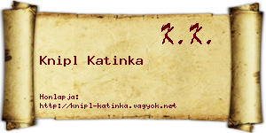 Knipl Katinka névjegykártya